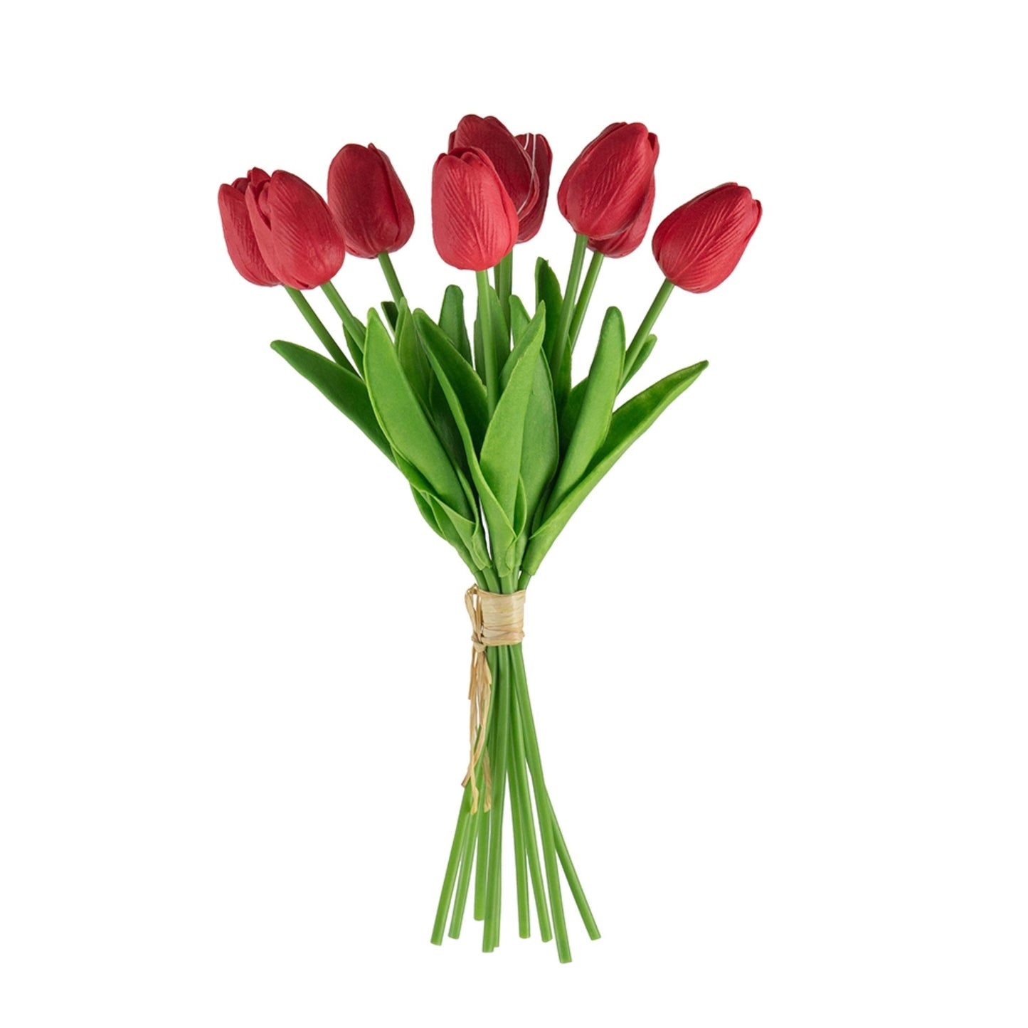 Artificial Tulip 9-Stem Bundle, Red