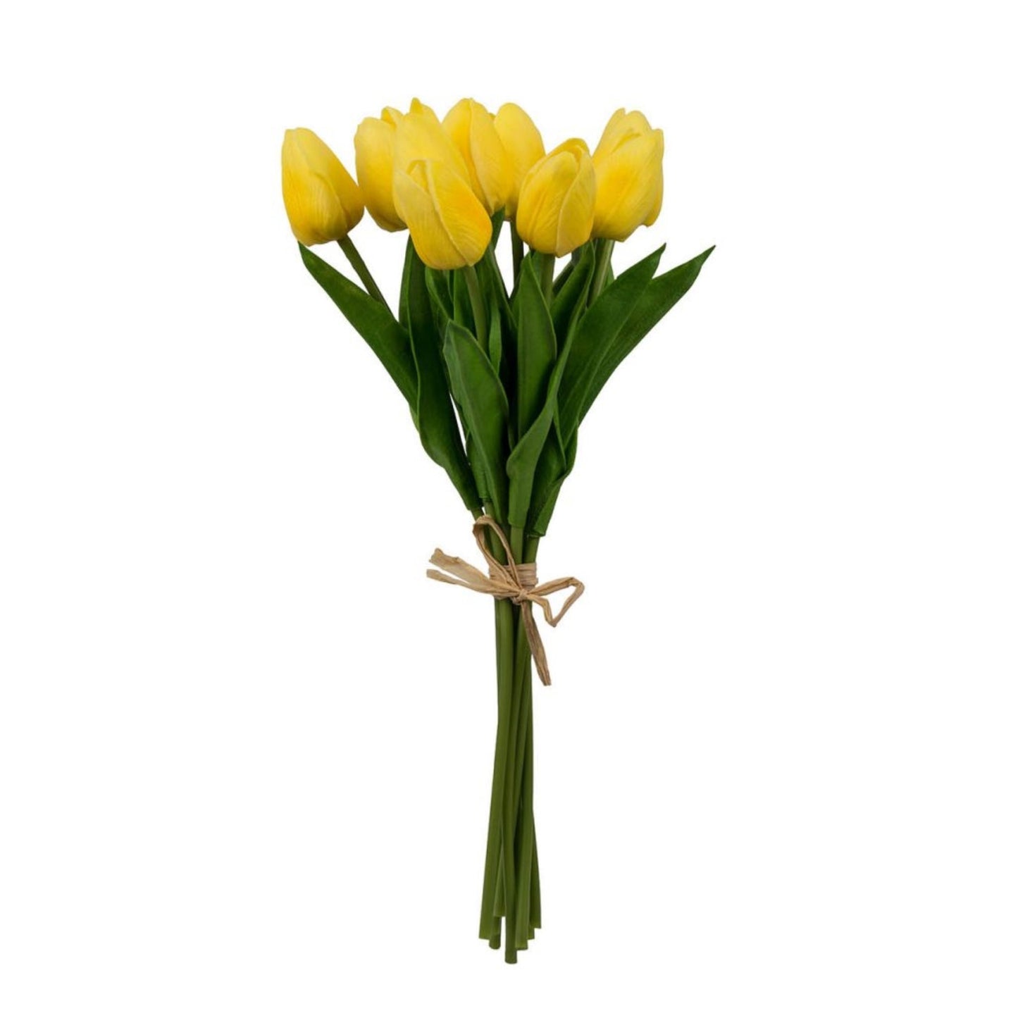 Artificial Tulip 9-Stem Bundle, Yellow