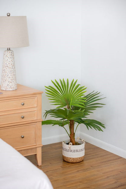 Artificial Fan Palm Tree In Pot