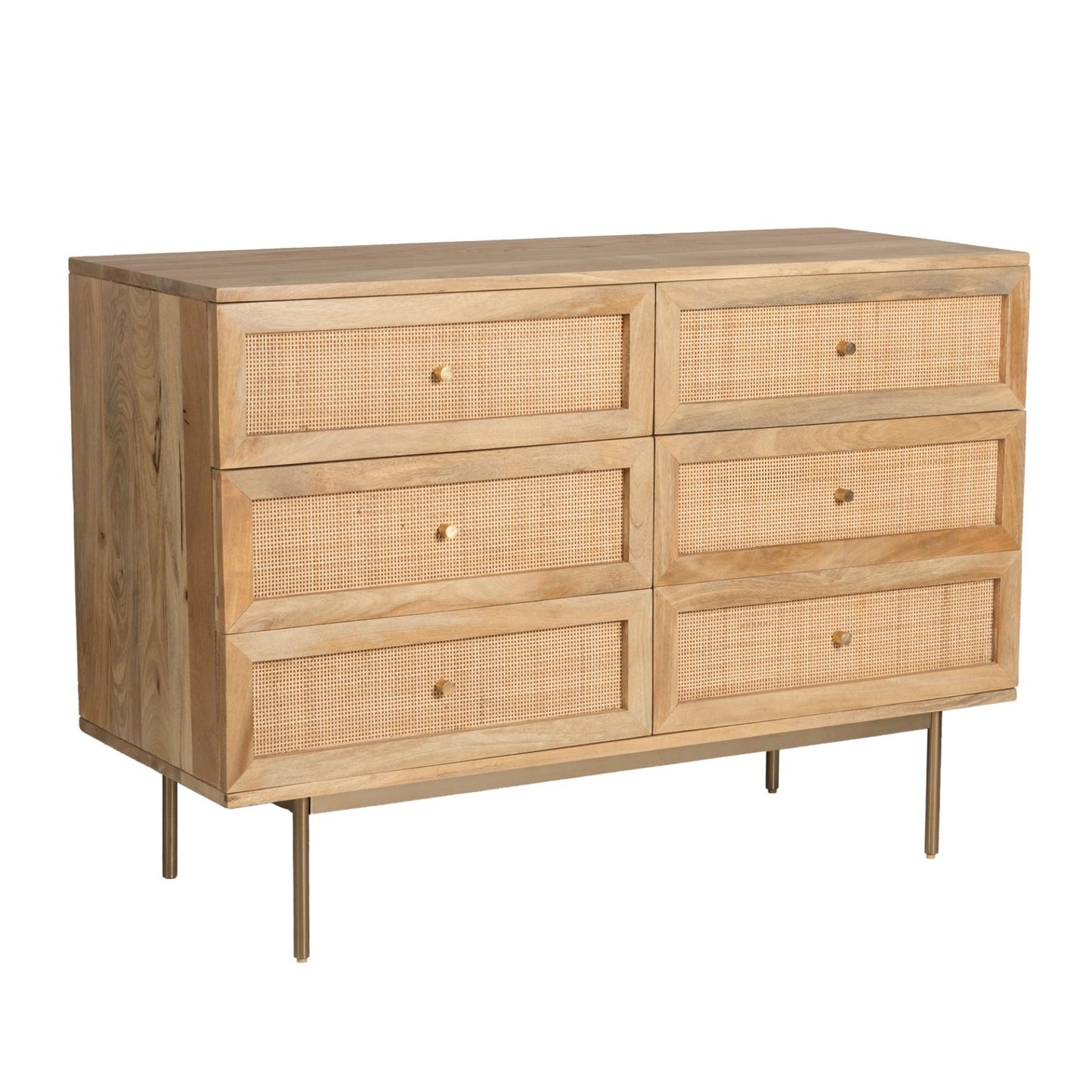 SP0110O, Raphia Wide Chest Of Drawers, 6 Drawers,