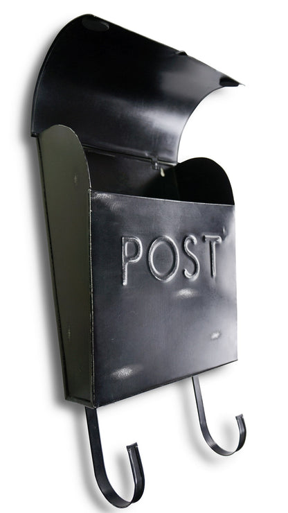 Black Rustic Euro Mailbox POST