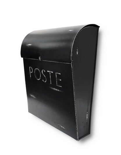 Rustic Euro Mailbox Rustic  Black With POSTE, Last Chance