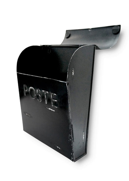 Rustic Euro Mailbox Rustic  Black With POSTE, Last Chance