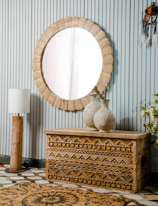 Wooden Lamp With Shade White