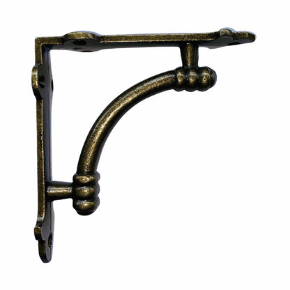 Slim Halfround Bracket, 5 inch, Antique Gold