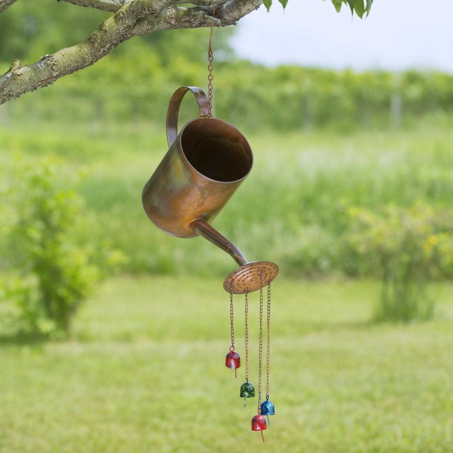 Flamed Watering Can W/Bells Ornament