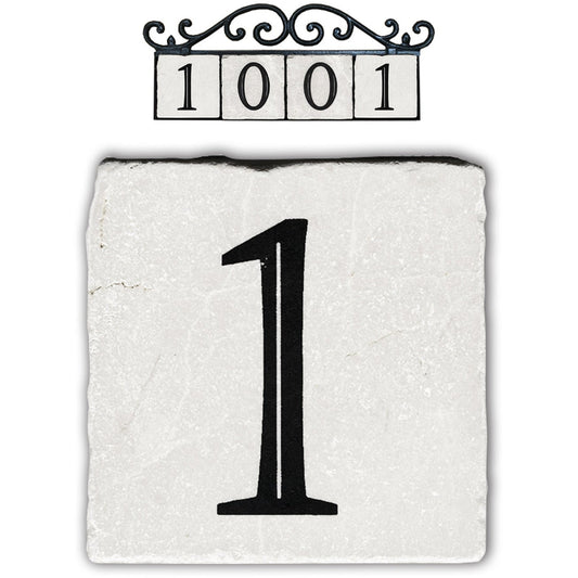 1,classic marble number tile