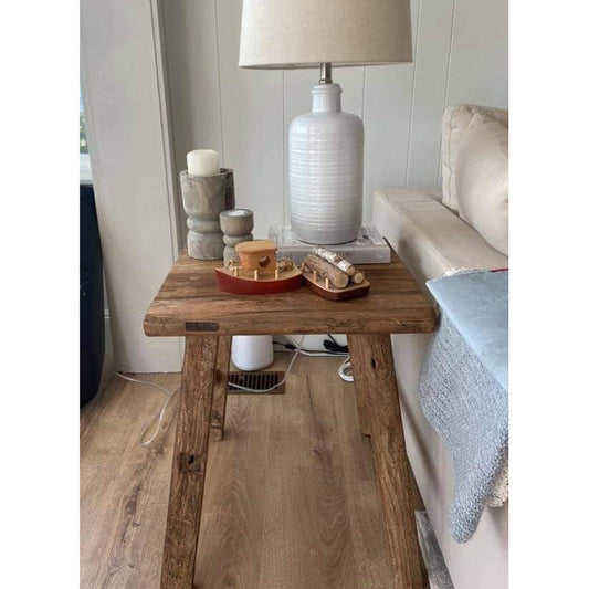 Side Table, Recycled Elm, Natural
