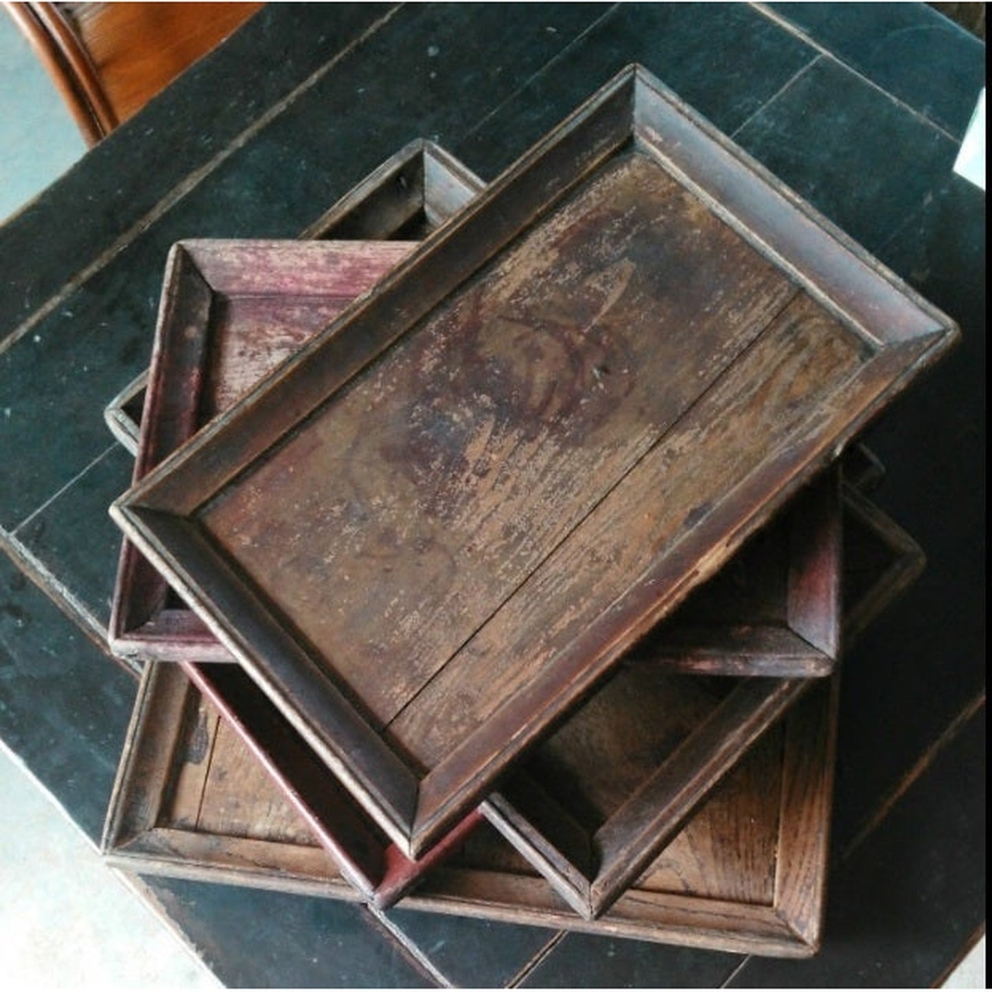 Vintage Wooden Tray, Size May Vary