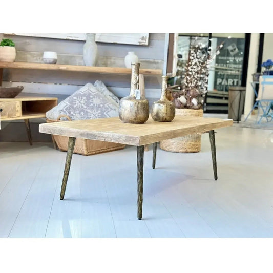 Coffee Table with Hammer Tone Metal Legs, 25% Off