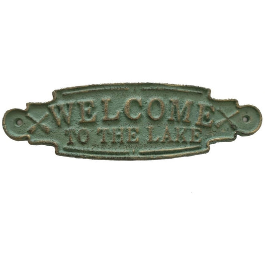~Welcome To the Lake~ Sign, Antique Green