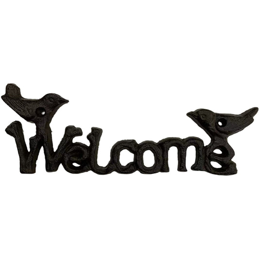 ~Welcome~ Two Birds Welcome Plaque, Cast Iron, 30% Off