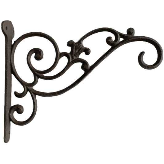 Decorative Cast Iron Wall Hanger, 10.5 inch, Brown