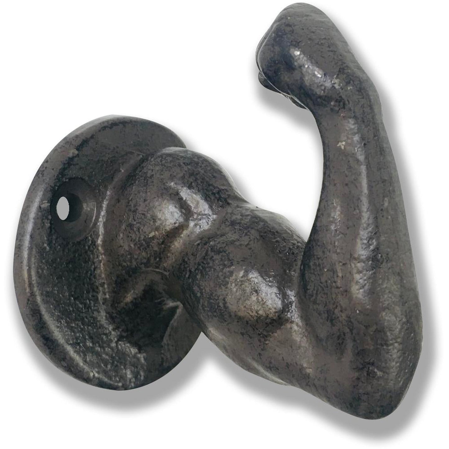 Muscle Arm Hook, Cast Iron, Brown