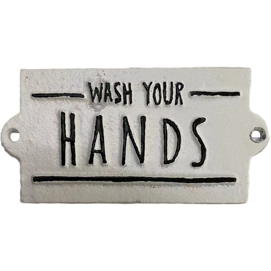 ~Wash Your Hands~, Cast Iron, Antique White