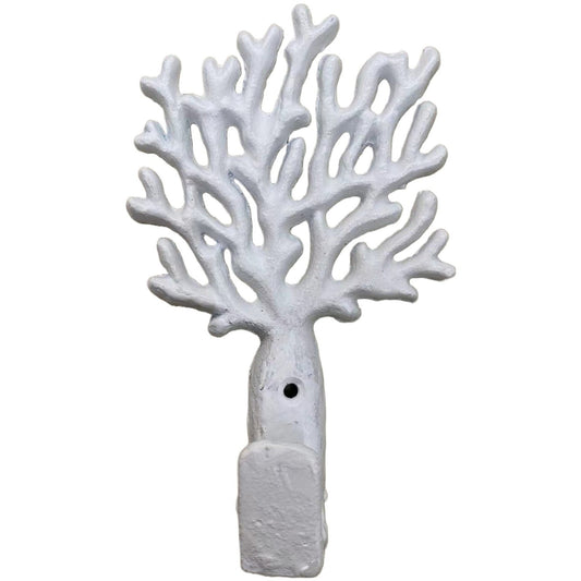 Distressed Coral Hook, Antique White