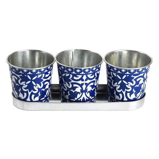 Portuguese Flower Pots On Tray