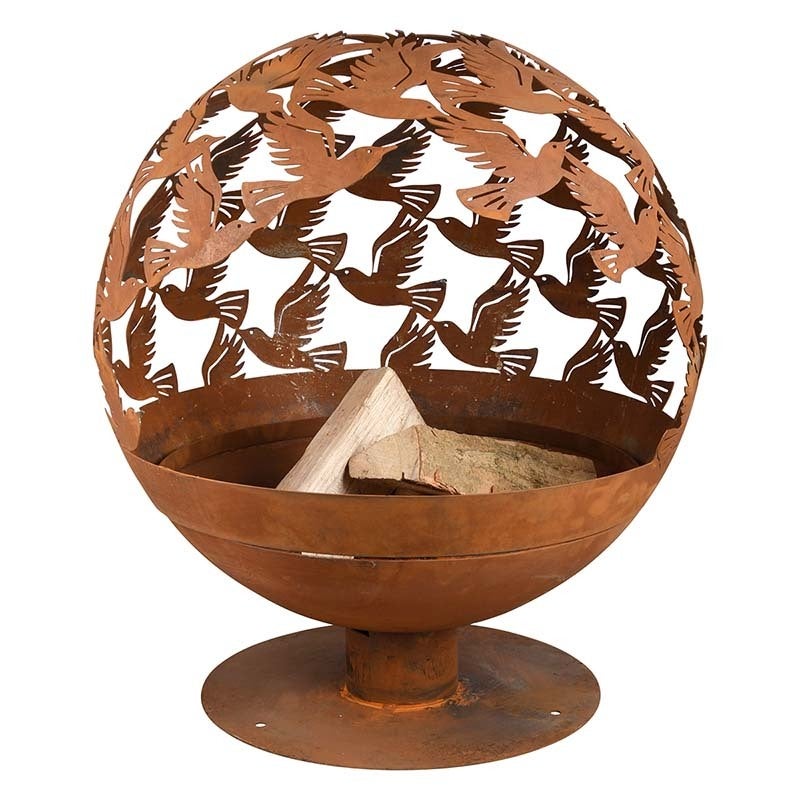 Fire Ball Laser Cut Birds Rust, 50% Off