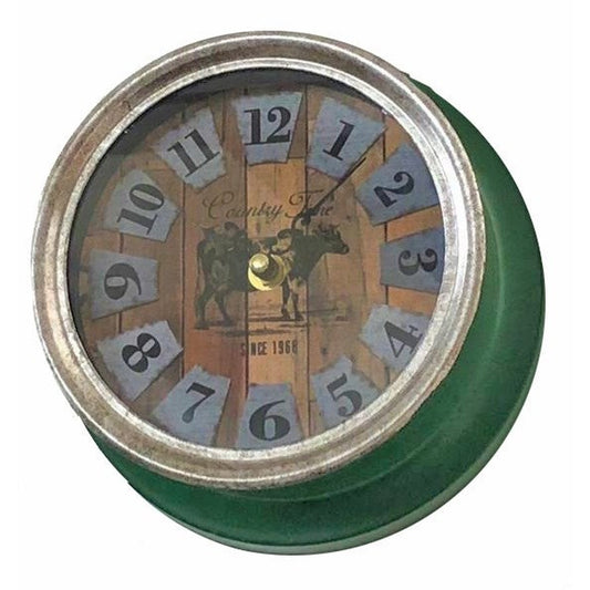 Cow Clock Metal, Green