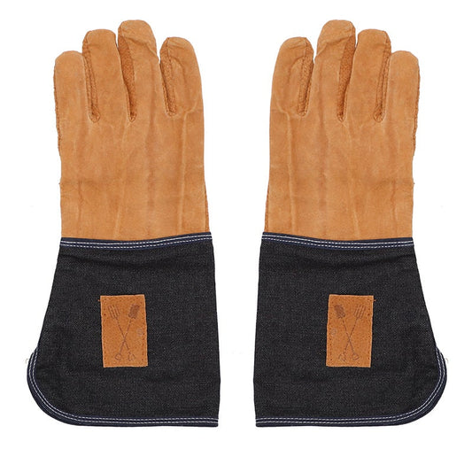 Denim Garden Gloves With Cuffs