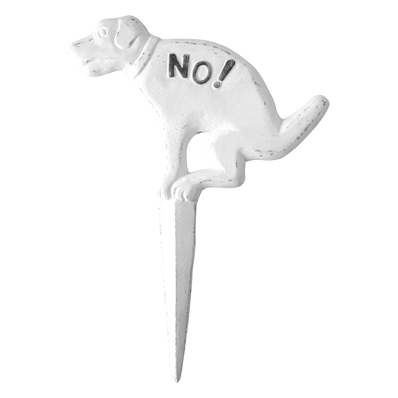 Dog Sign Pooing "No!" White