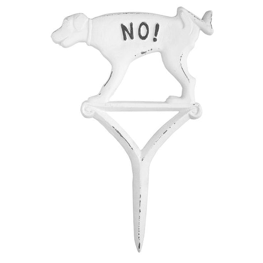 Dog Sign Peeing "No!" White