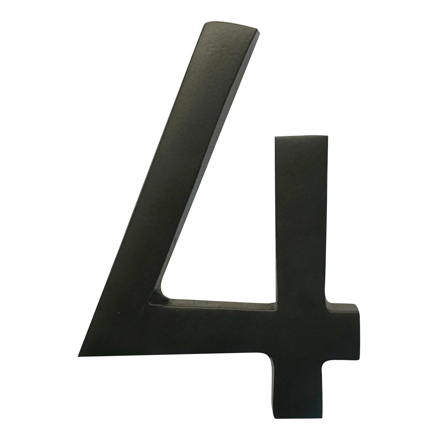 Self Adhesive Aluminum Number 4, 4 inch, Black