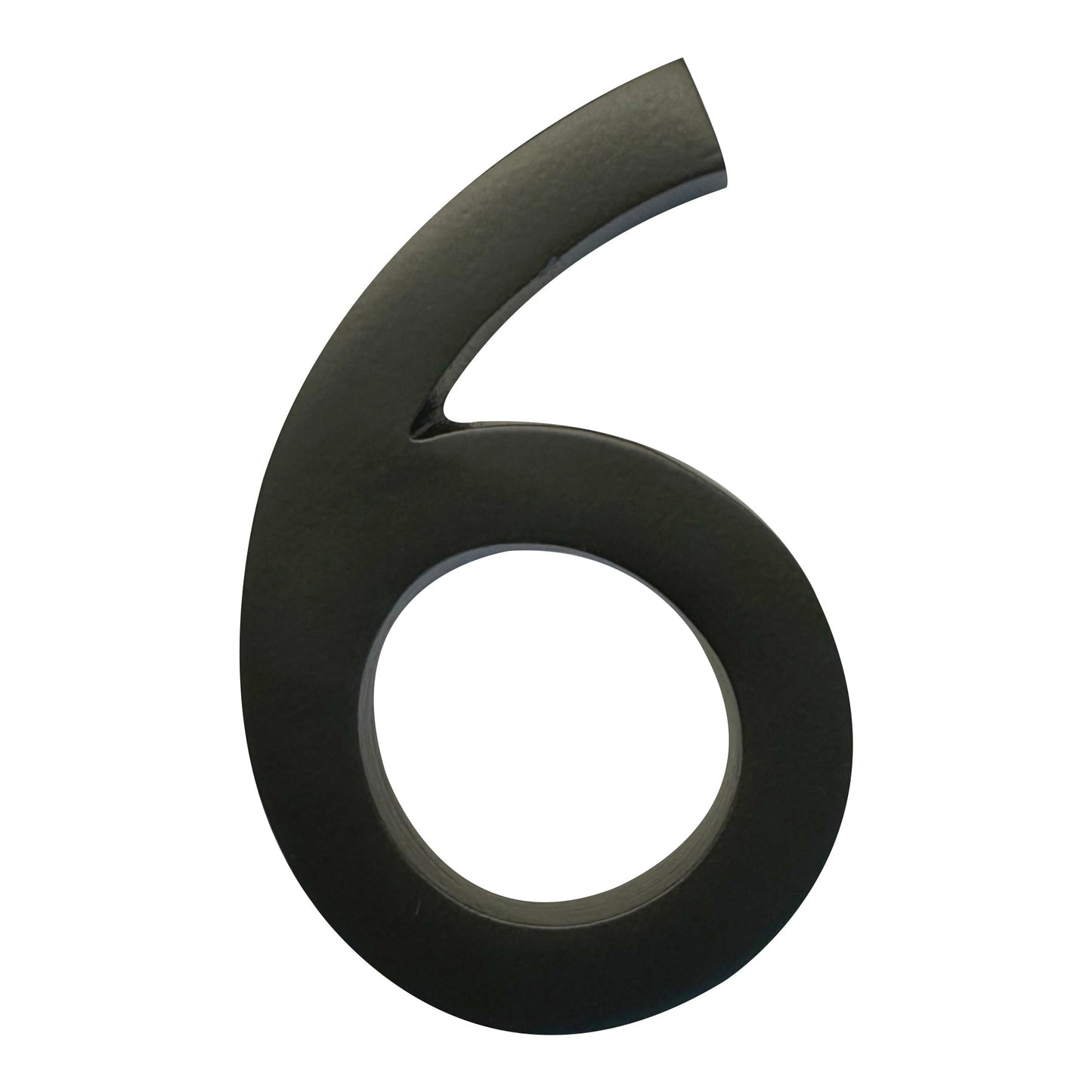 Self Adhesive Aluminum Number 6, 4 inch, Black