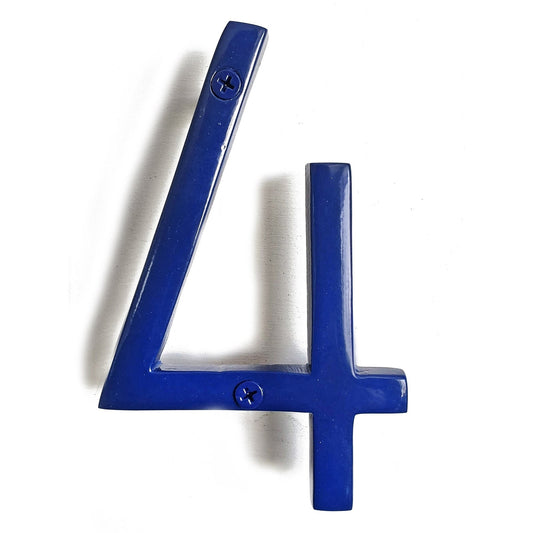 Blue Shadow House Number 4, 6 inch, Last Chance