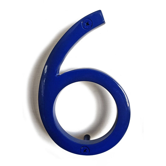 Blue Shadow House Number 6, 6 inch, Last Chance