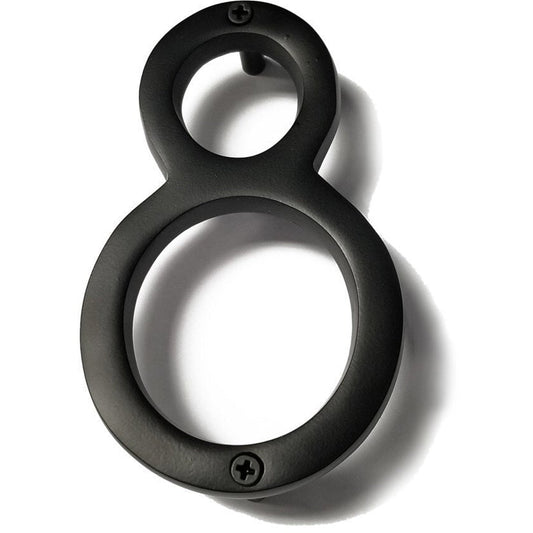 Black Aluminum Number 8, 8 inch