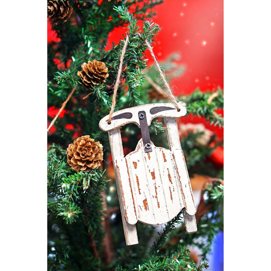 Sled Ornament White