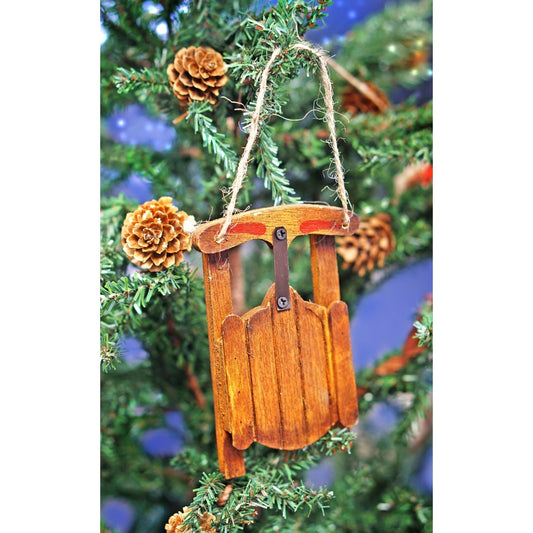 Sled Ornament Brown