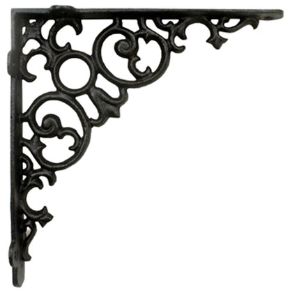 Shelf Bracket, Scroll, Large, Black