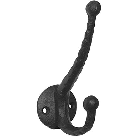 Double Hook Rustic Black