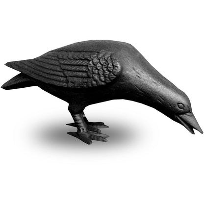 Cast Iron Crow, Head Down, Black