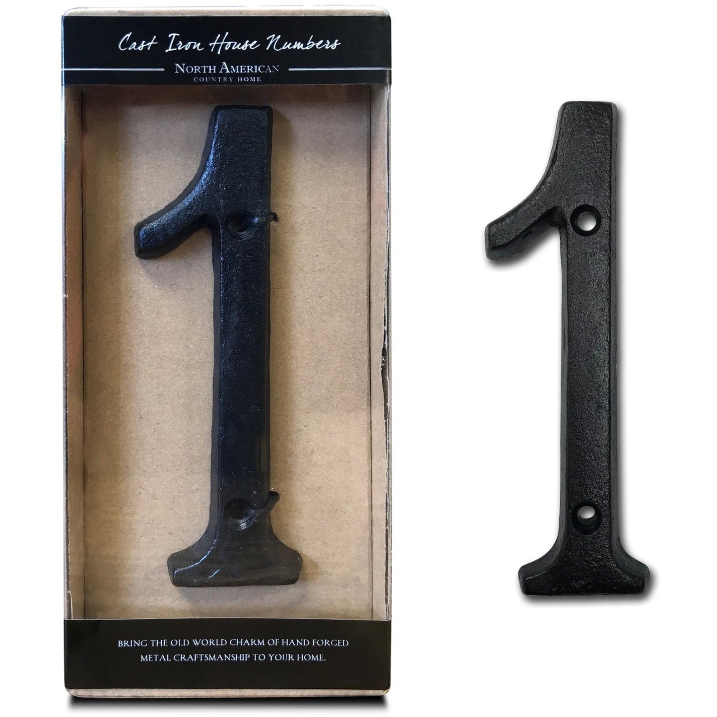 Cast Iron Roman Number 1 BLK