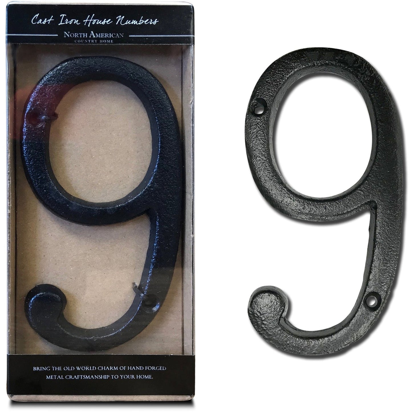 Cast Iron Roman Number 9 BLK