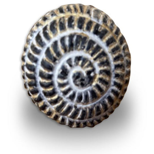 Swirl Furniture Knob, Antique White/Gold