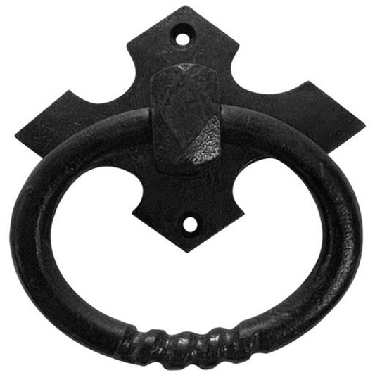 25% Off, Medieval Ring Pull Door Knocker, Iron,Rustic Black
