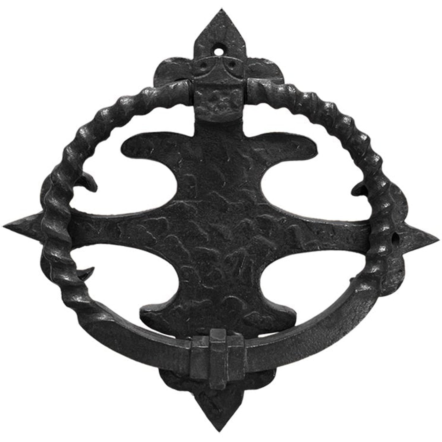 Ring Pull Door Knocker, Iron, Rustic Black