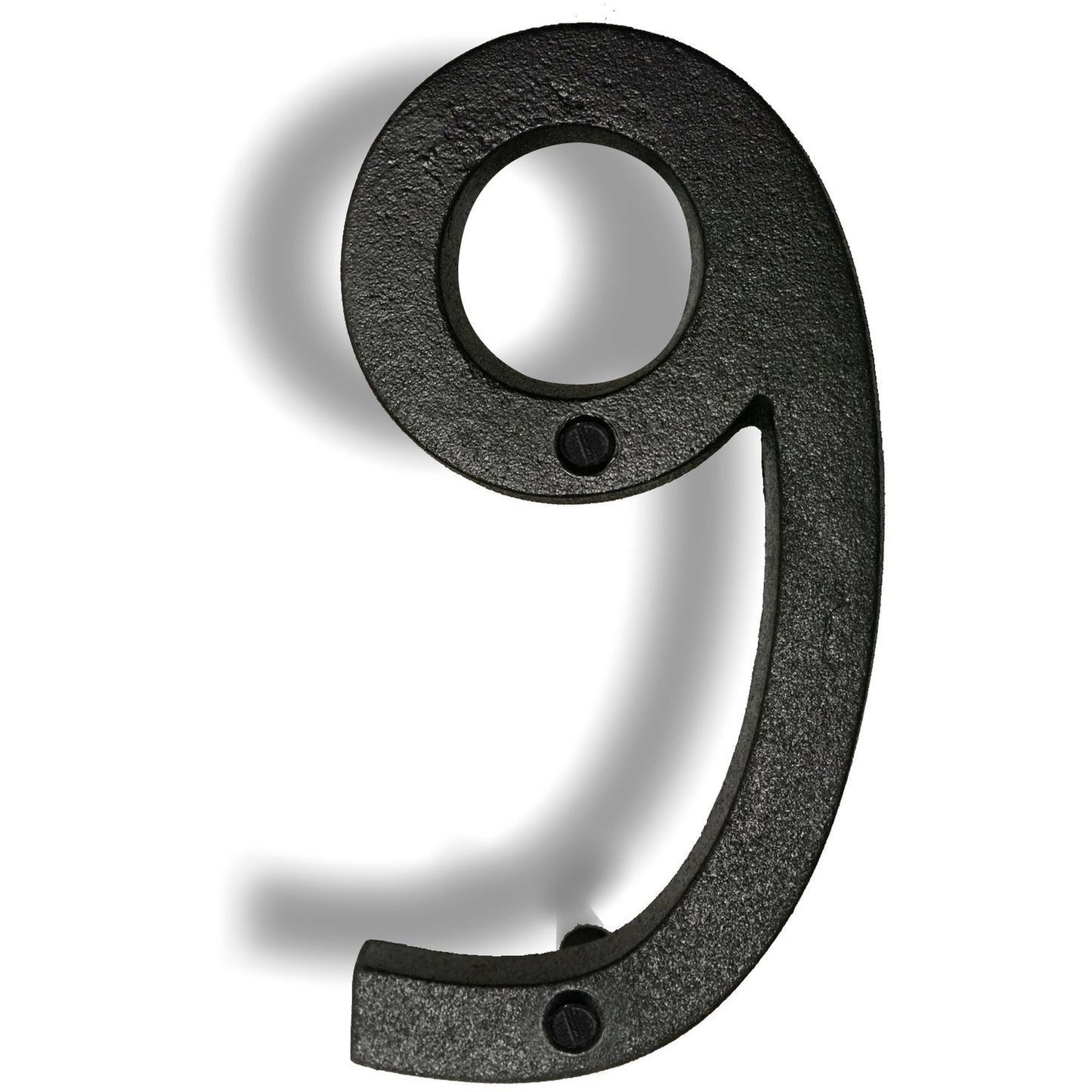 Colonial Wrought Iron Floating Number, 6.5 in, BLK, # 9