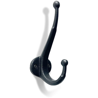 Allo Cast Iron Double Hooks, Large, Matte Black