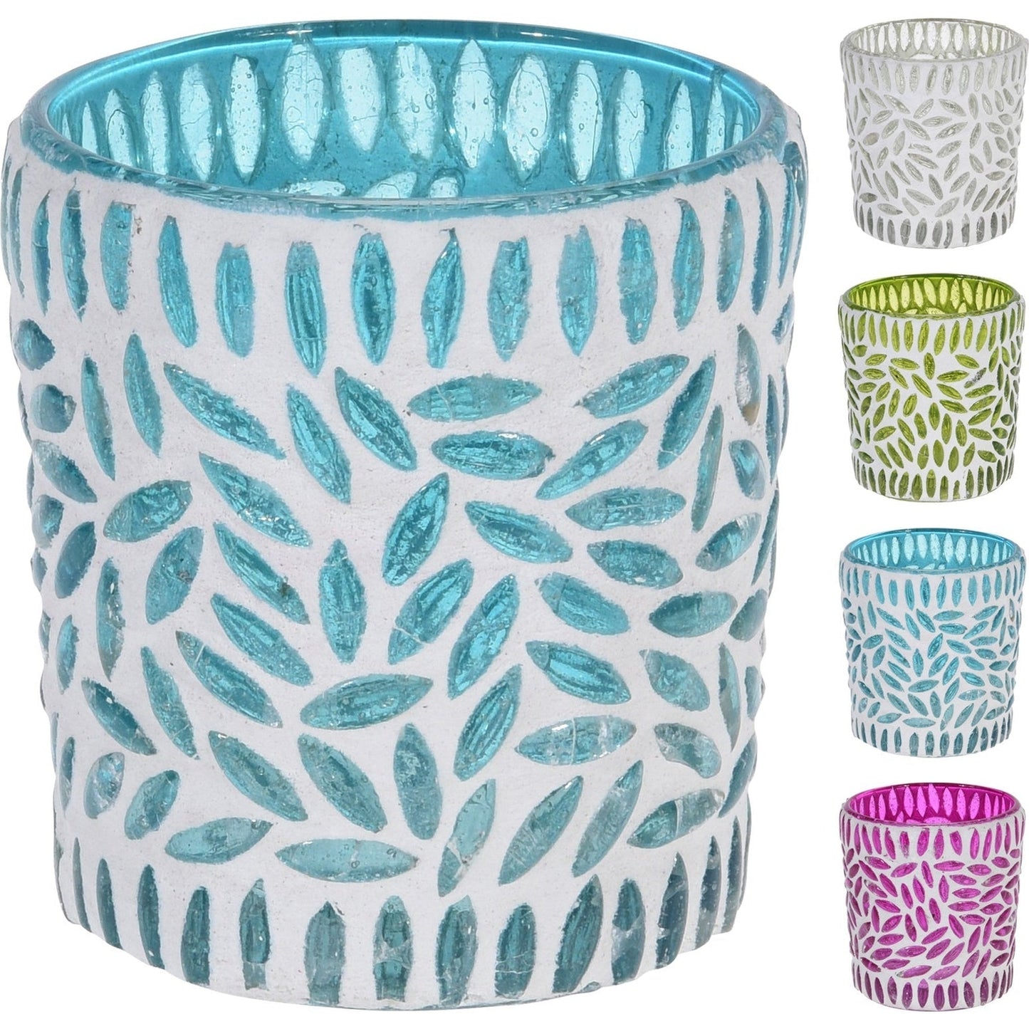 Celeste Tealight Mosaic 7cm 4Ass Clr