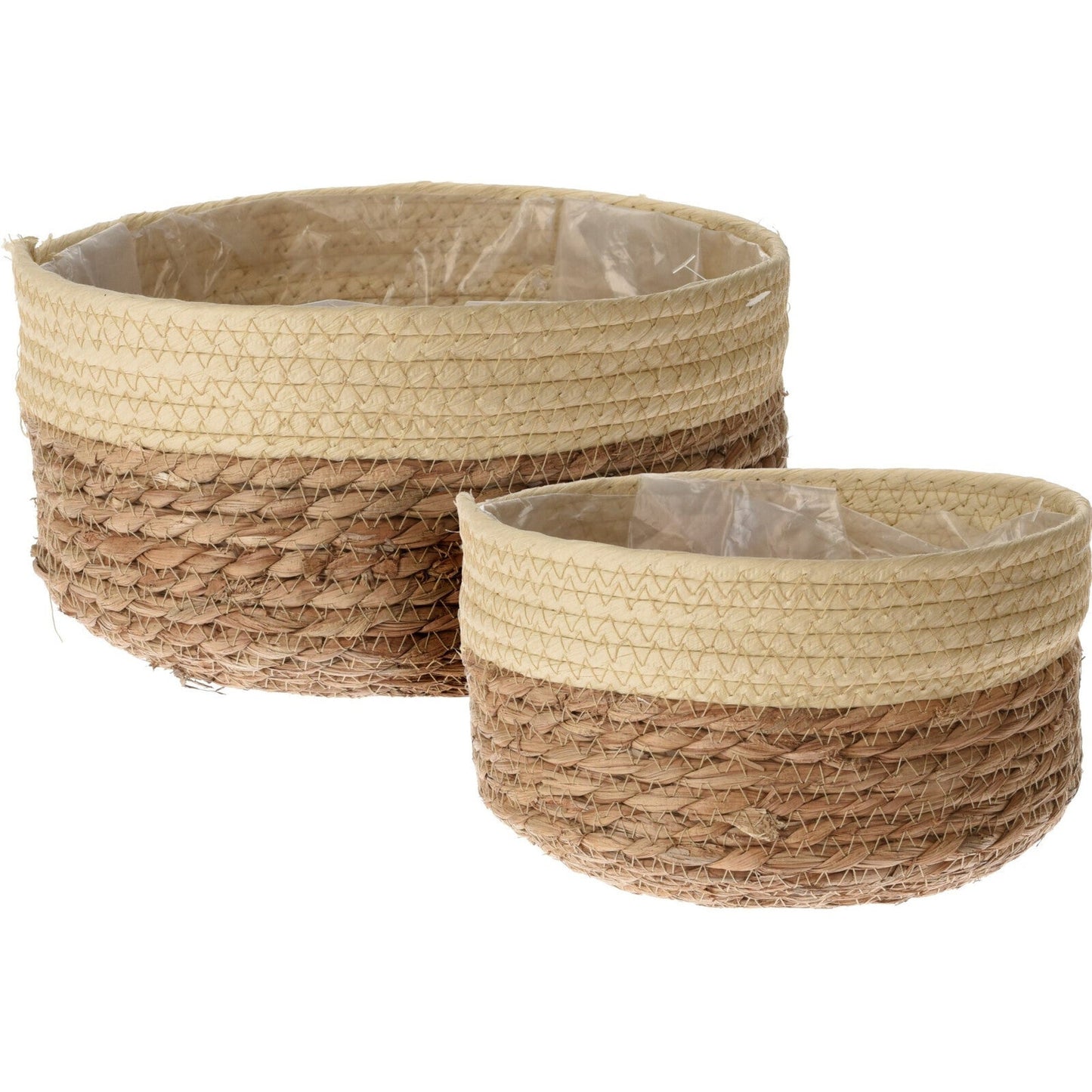 Flowerpot Cattail Leaf Set 2Pc, Willow/Rattan