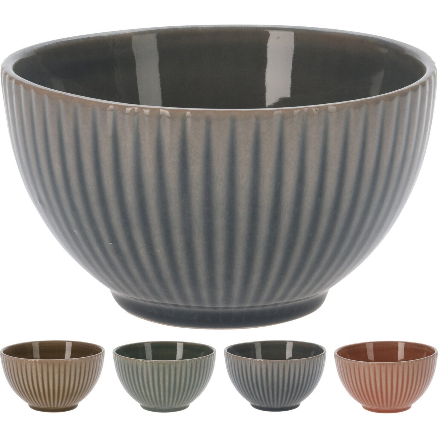 Bowl With Embossed Stripe Design, 600Ml, 4 Ass.