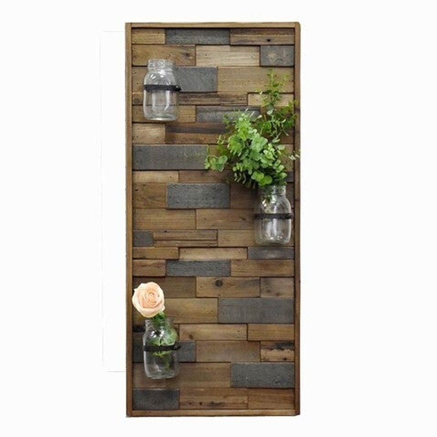 Wooden Wall Vase Panel