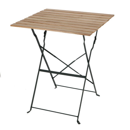 Bistro Table Metal Wood Green