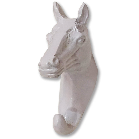 SAFARI WALL HOOK, HORSE, WHITE POWDER COATED