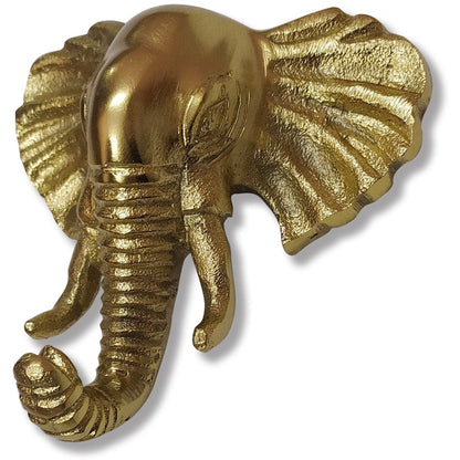 SAFARI WALL HOOK, ELEPHANT, GOLD FINISH